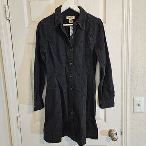 Madewell Denim Seamed Mini Dress in Washed Black Size 4 $114.99 MSRP
